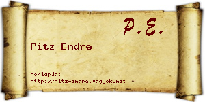 Pitz Endre névjegykártya